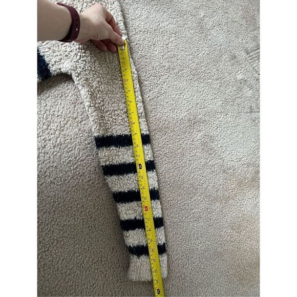 Madewell Mariner Stripe Turtleneck Sweater Size Medium Cream Navy - Picture 12 of 13